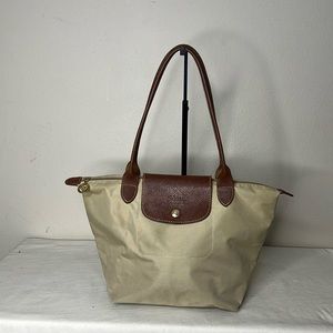 Longchamp Le Pliage Large Tan Cream Tote Bag